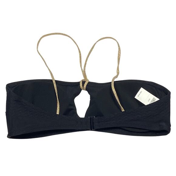 Aerie Bandeau Bikini Top Womens Size Small NWT Gold Strap Keyhole Removable Pad - Picture 2 of 6